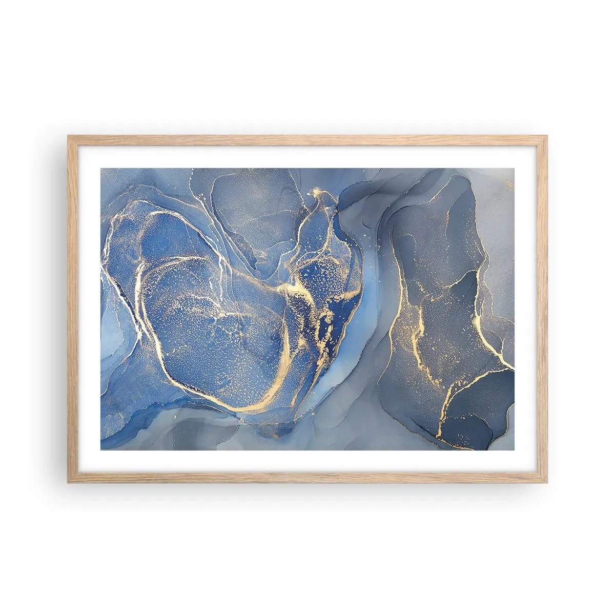 Poster in einem Rahmen aus heller Eiche - Goldstaub - 70x50 cm