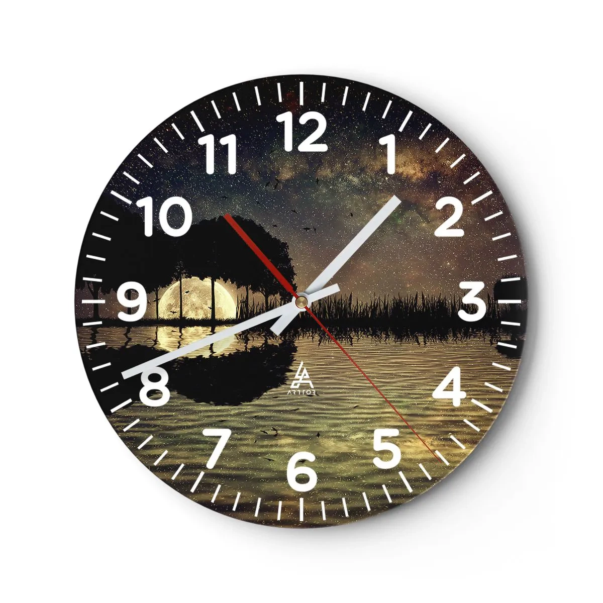 Wanduhr - Glasuhr - Nacht am Ende der Welt - 40x40 cm