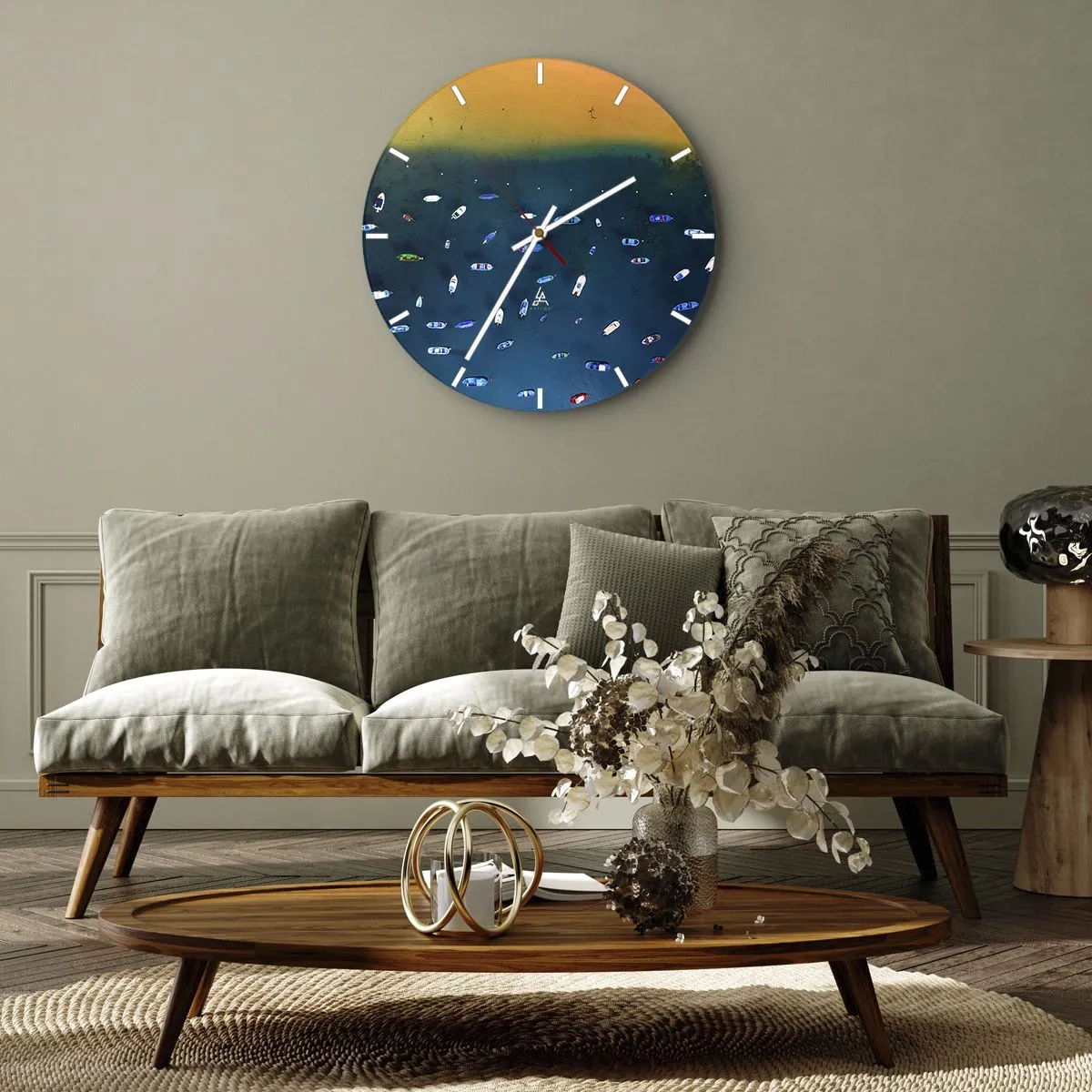 Wanduhr - Glasuhr - Feiertagsspiel - 40x40 cm