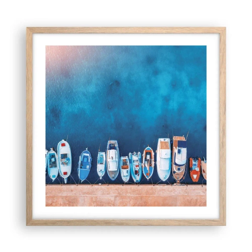 Poster in einem Rahmen aus heller Eiche - In einer Reihe - 50x50 cm