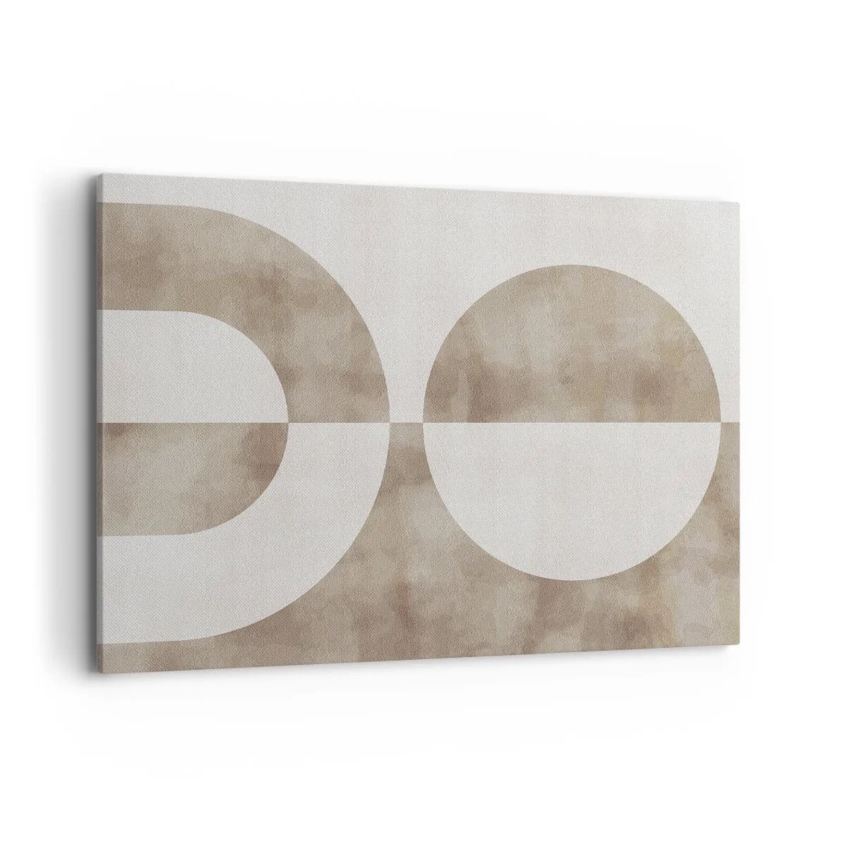 Bild auf Leinwand - Leinwandbild - Ein abstraktes Gemälde in Beigetönen mit geometrischen Formen und Symmetrie. - 100x70cm - Ähnlichkeiten und Unterschiede - Moderne Wanddekoration für Wohnzimmer und Schlafzimmer ARTTOR