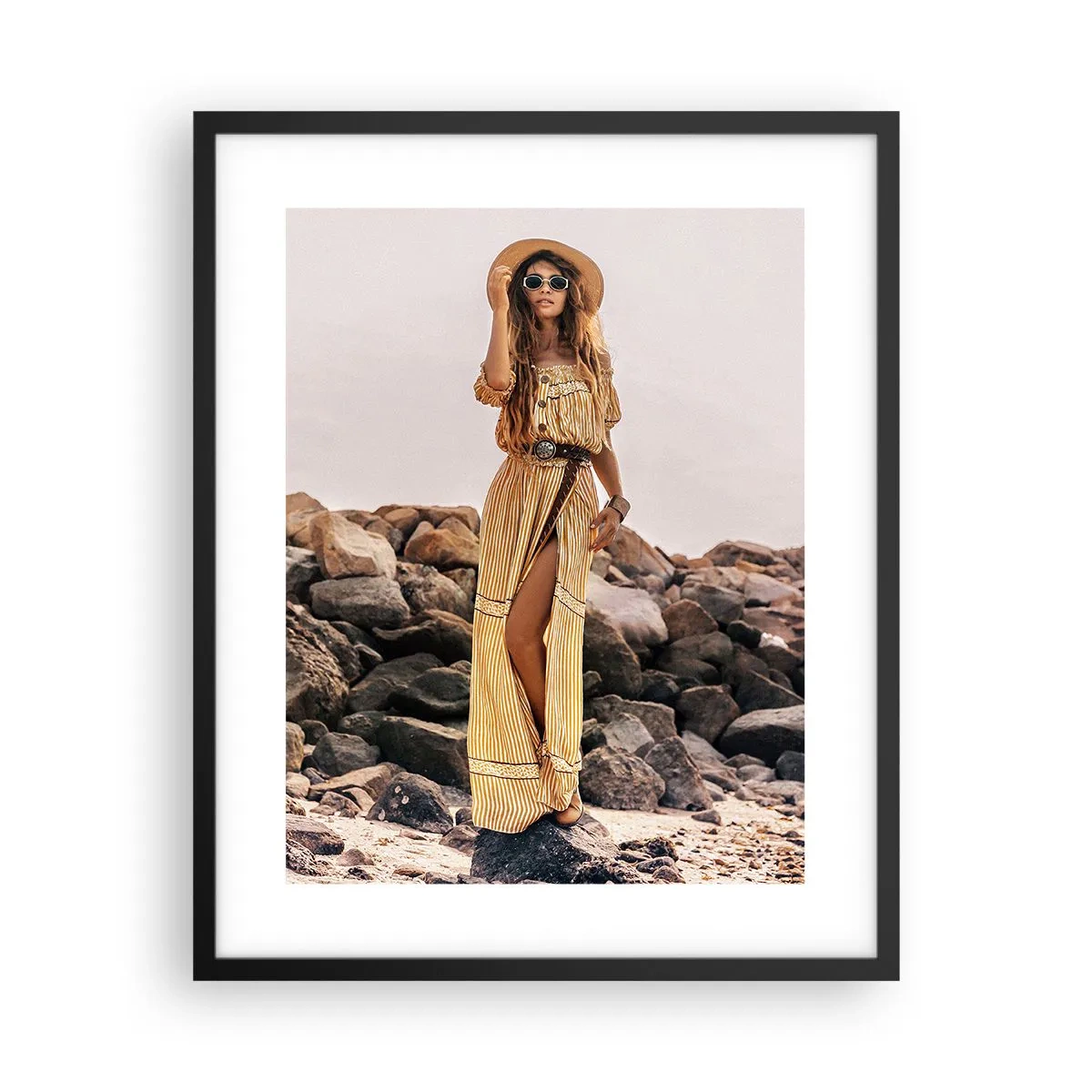 Poster in einem schwarzem Rahmen - Die Magie der Steine - 40x50 cm