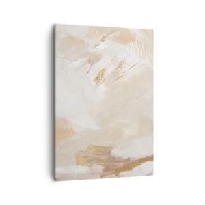 Bild auf Leinwand - Leinwandbild - Zarte abstrakte Töne in Beige- und Goldtönen - 50x70cm - Pastellkomposition - Moderne Wanddekoration für Wohnzimmer und Schlafzimmer ARTTOR