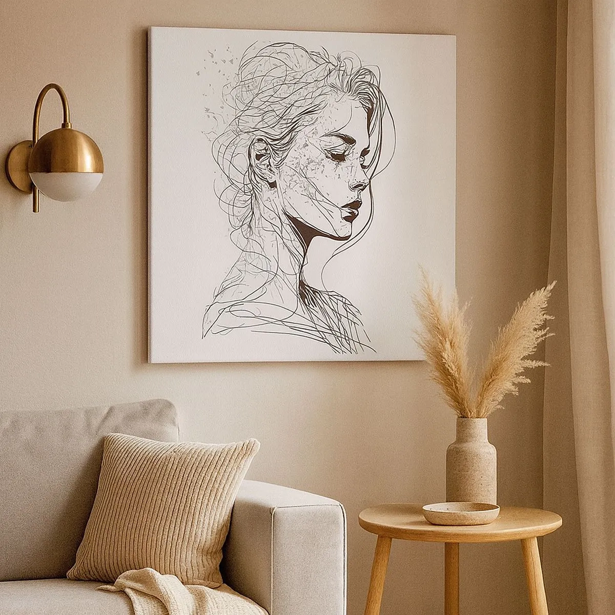 Bild auf Leinwand - Leinwandbild - Porträt im Gedanken - 30x30 cm