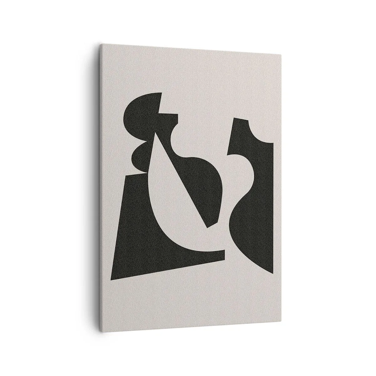 Bild auf Leinwand - Leinwandbild - Abstrakte geometrische Komposition in Schwarz und Weiß - 50x70cm - Zum Selbstbauen - Moderne Wanddekoration für Wohnzimmer und Schlafzimmer ARTTOR