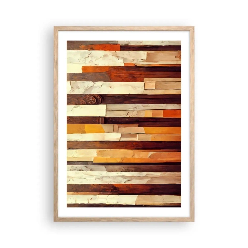 Poster in einem Rahmen aus heller Eiche - Hymne der Waldbäume - 50x70 cm