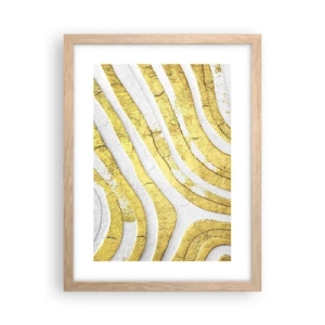 Poster in einem Rahmen aus heller Eiche - Komposition in Weiß und Gold - 30x40 cm
