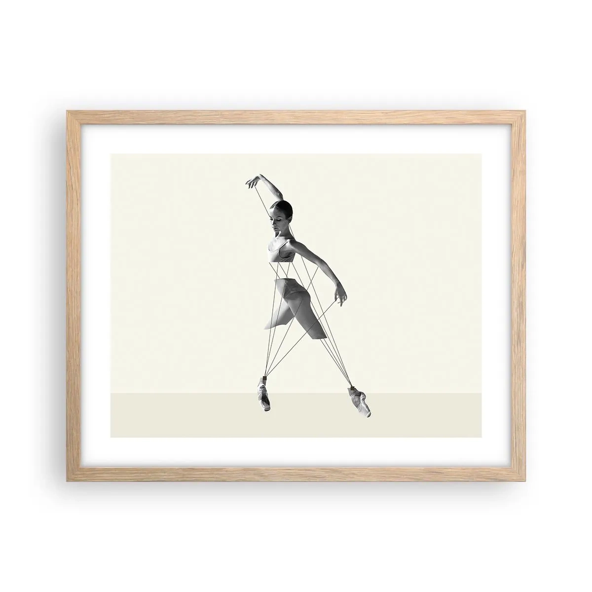 Poster in einem Rahmen aus heller Eiche - Im Theater der Welt - 50x40 cm