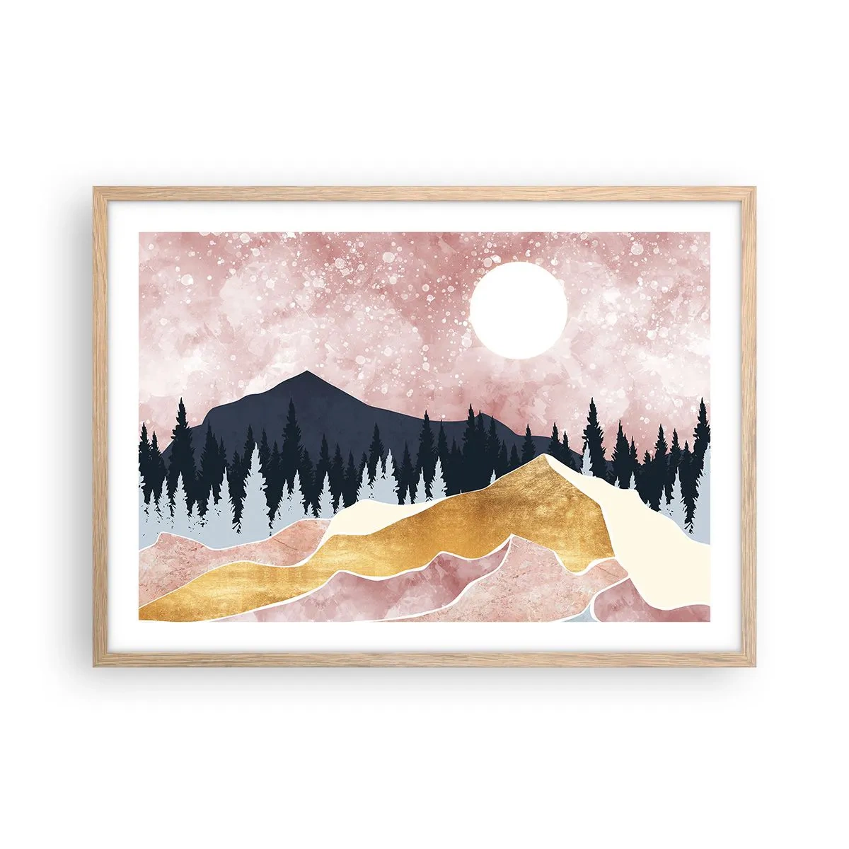 Poster in einem Rahmen aus heller Eiche - Nachtwache - 70x50 cm