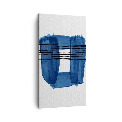 Bild auf Leinwand - Leinwandbild - Blaue und schwarze Komposition - 45x80 cm