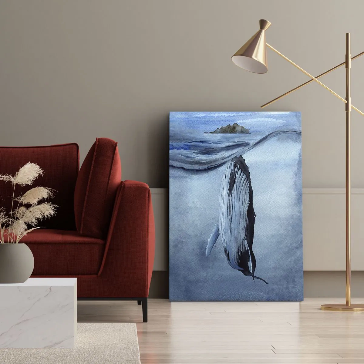 Bild auf Leinwand - Leinwandbild - Zwei Nordwelten - 55x100 cm