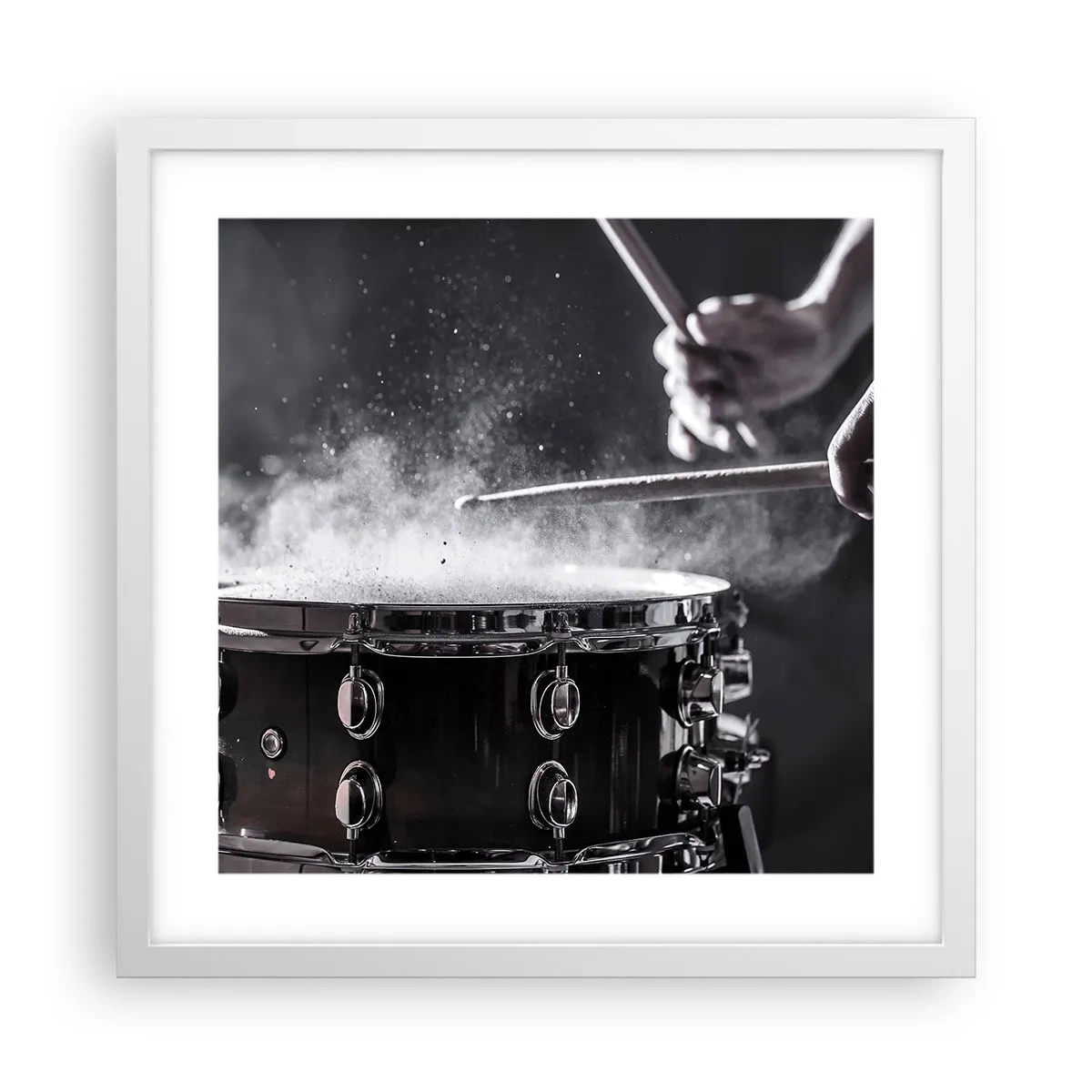 Poster in einem weißen Rahmen - Der Puls der Musik - 40x40 cm