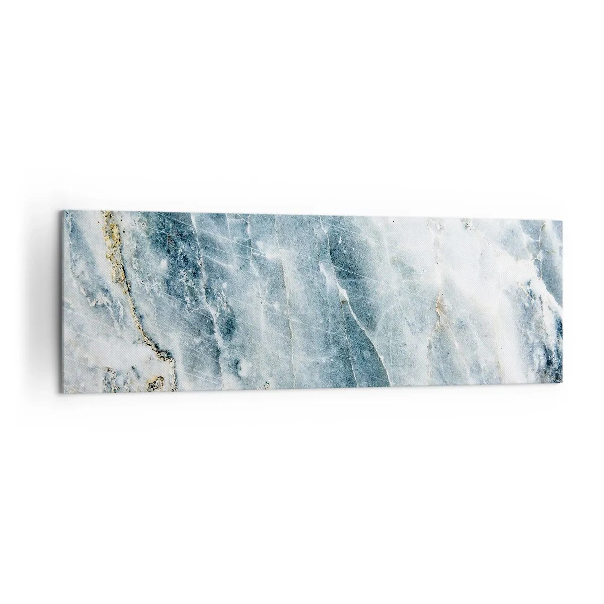 Bild auf Leinwand - Leinwandbild - Marmorstruktur in Blau- und Weißtönen - 160x50cm - Eiswelt - Moderne Wanddekoration für Wohnzimmer und Schlafzimmer ARTTOR