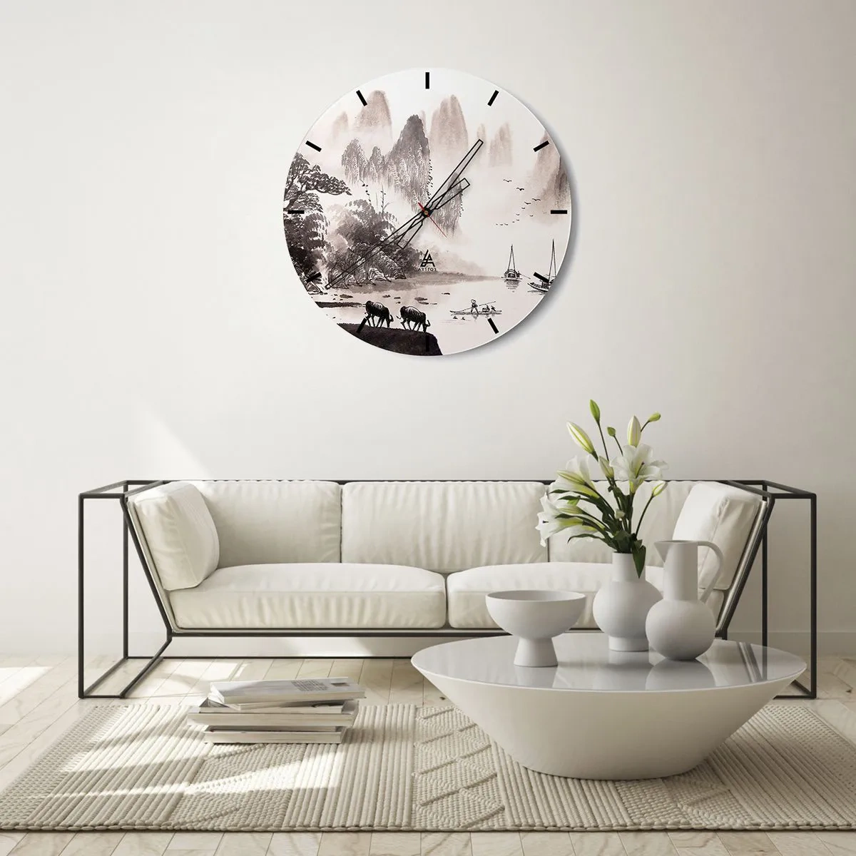 Wanduhr - Glasuhr - Der exotische Alltag des Ostens - 40x40 cm