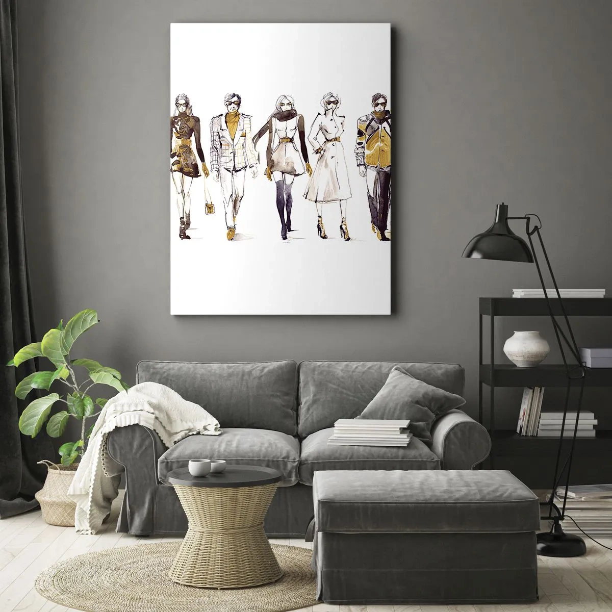 Bild auf Leinwand - Leinwandbild - Lässiger Chic, lässige Eleganz - 45x80 cm