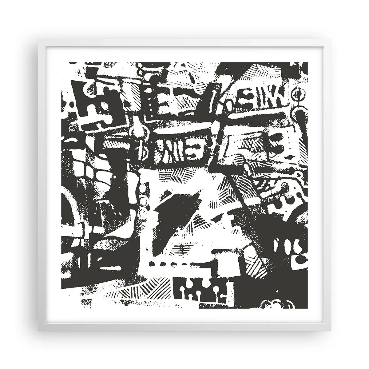 Poster in einem weißen Rahmen - Ordnung oder Chaos? - 60x60 cm