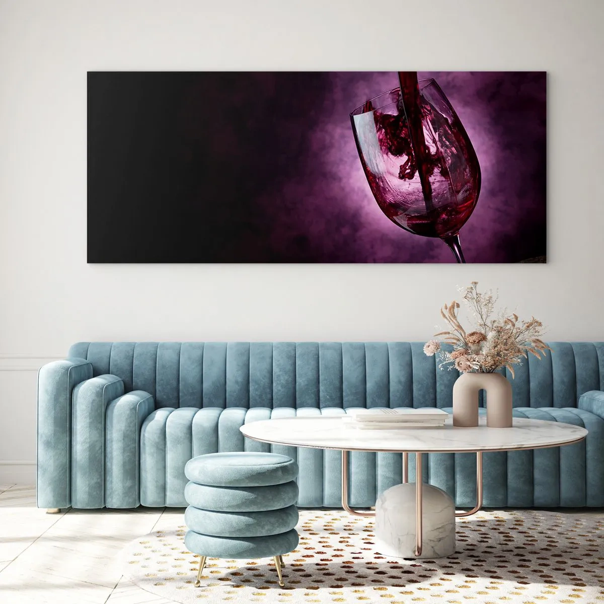 Glasbild - Bild auf glas - Scharlachrot? Karminrot? Nein, Rubin. - 100x40 cm