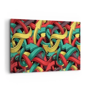 Bild auf Leinwand - Leinwandbild - Abstrakte Pfeile in leuchtenden Farben schaffen Chaos - 120x80cm - Welcher Weg zum Ziel? - Moderne Wanddekoration für Wohnzimmer und Schlafzimmer ARTTOR