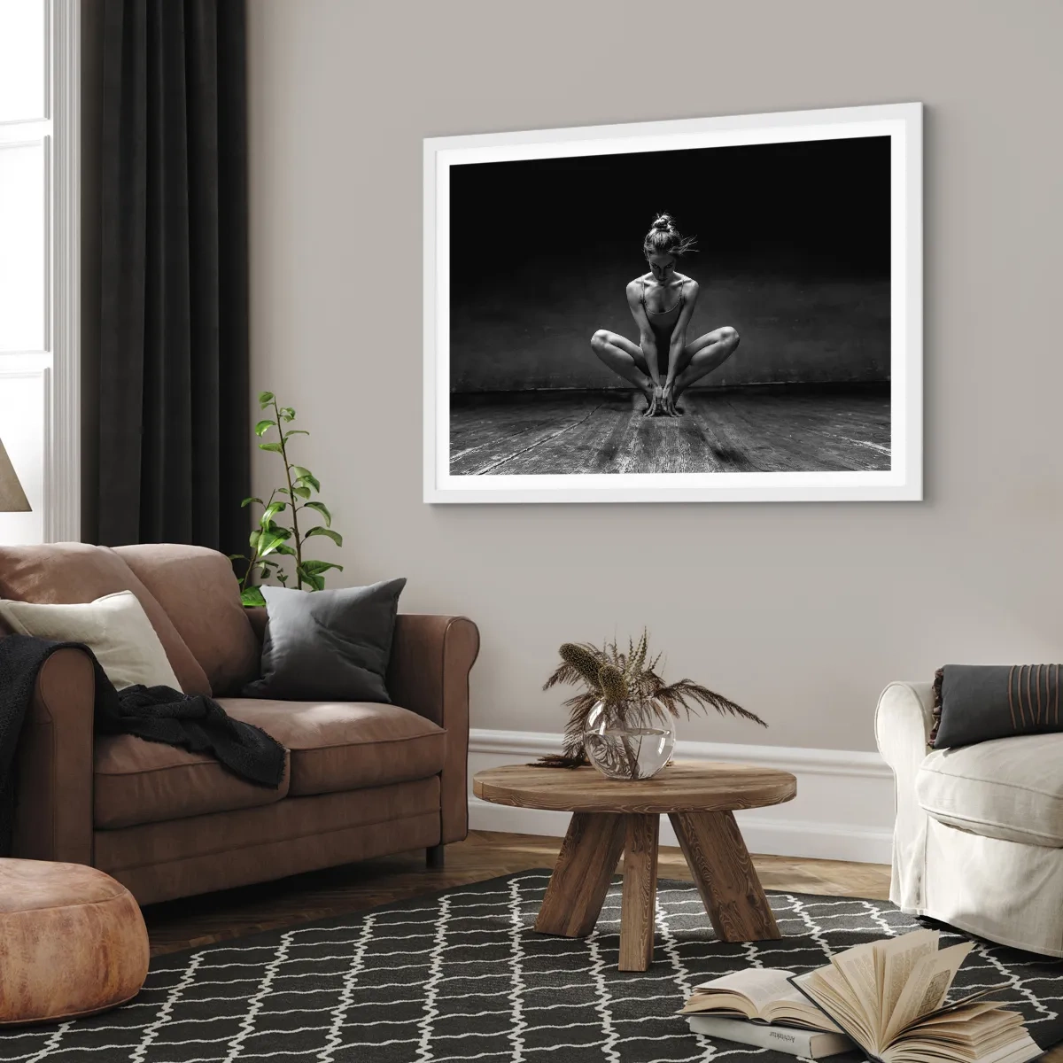 Poster in einem weißen Rahmen - Konzentration der Tanzenergie - 40x30 cm