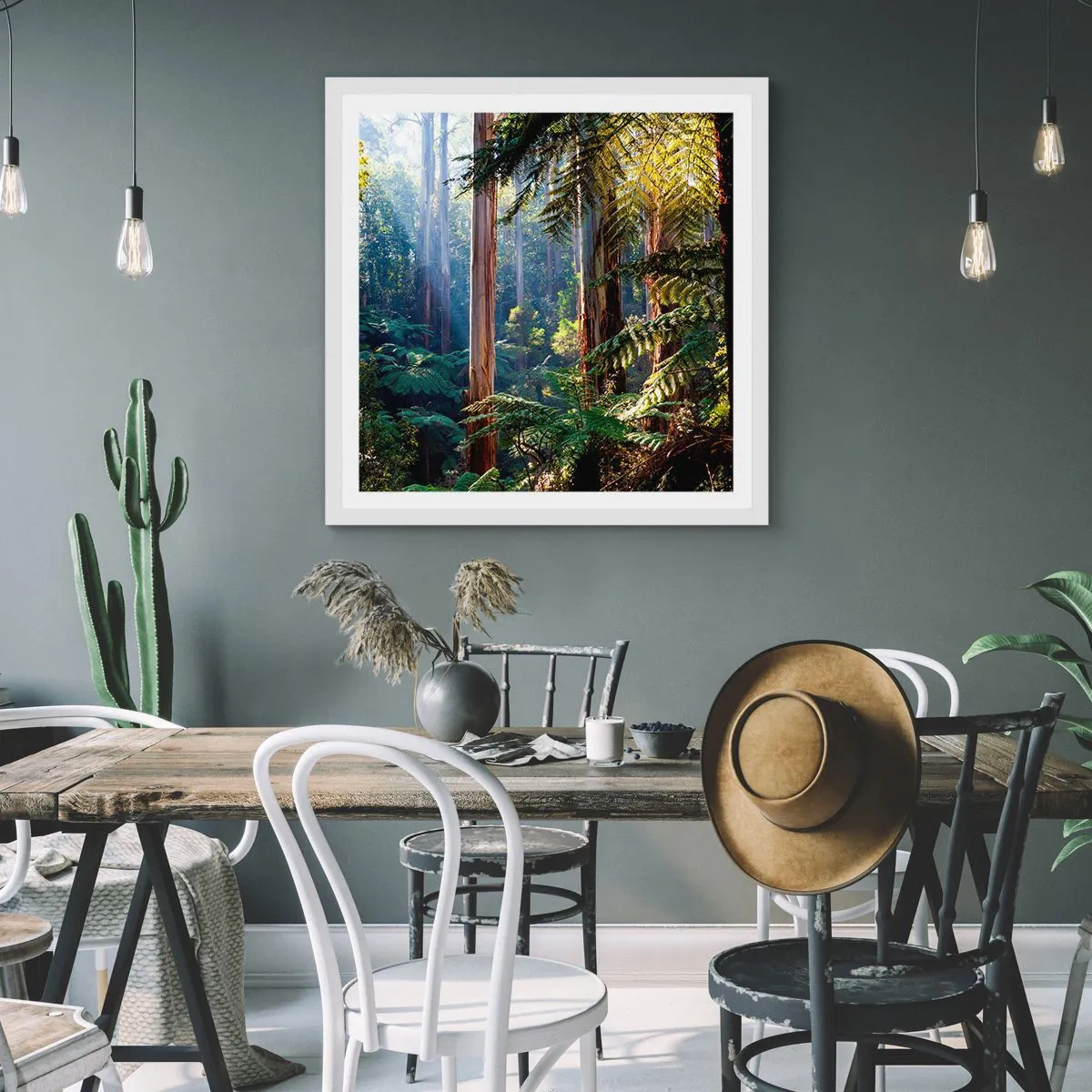 Poster in einem weißen Rahmen - Ein Waldmärchen - 60x60 cm