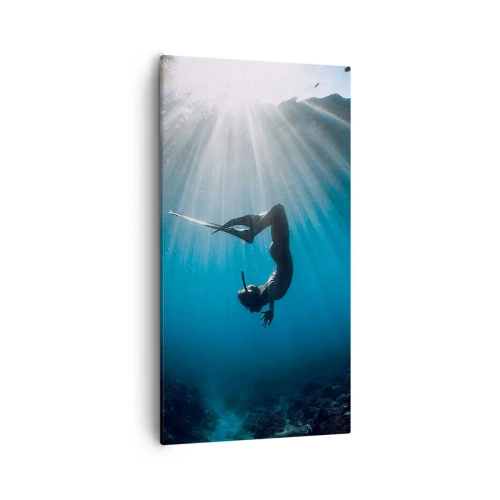 Bild auf Leinwand - Leinwandbild - Tanz unter Wasser - 55x100 cm