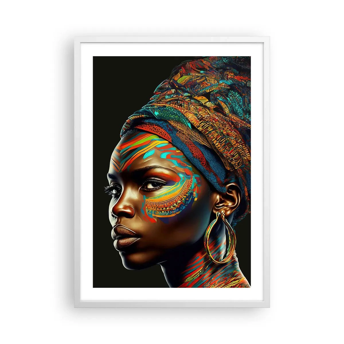 Poster in einem weißen Rahmen - Afrikanische Königin - 50x70 cm