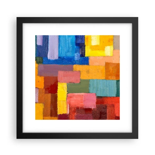 Poster in einem schwarzem Rahmen - Jeder ist anders, alle bunt - 30x30 cm