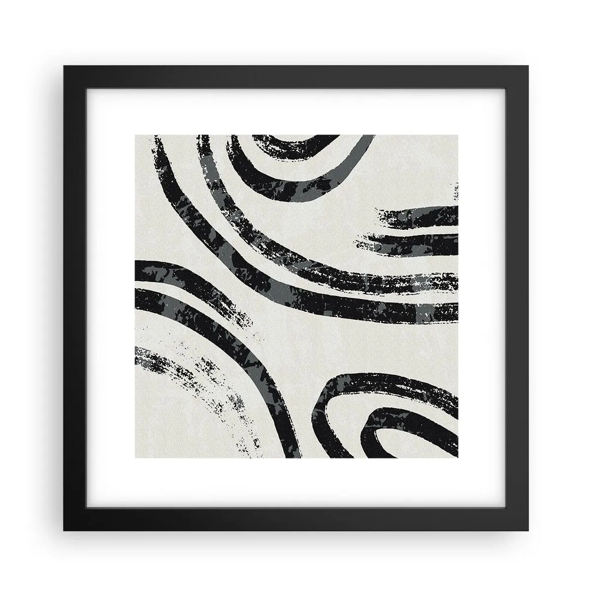 Poster in einem schwarzem Rahmen - Bei Hälfte angehalten - 30x30 cm