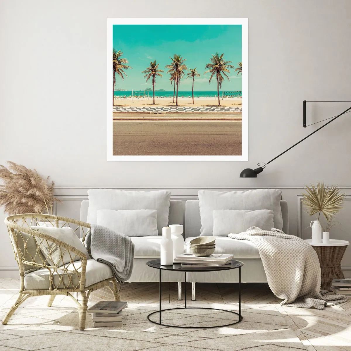 Poster - Beim Bewachen des Strandes - 50x50 cm