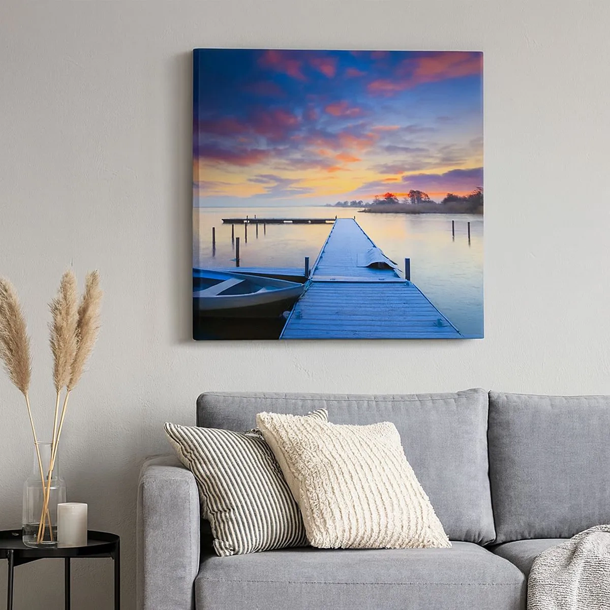 Bild auf Leinwand - Leinwandbild - Violett-goldene Ruhe - 30x30 cm