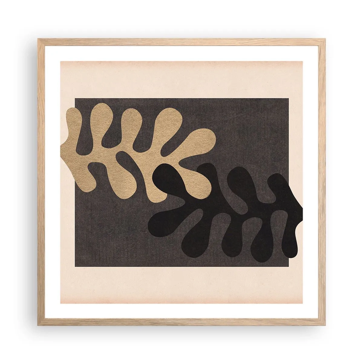 Poster in einem Rahmen aus heller Eiche - Abwesenheit und Ergänzung - 60x60 cm