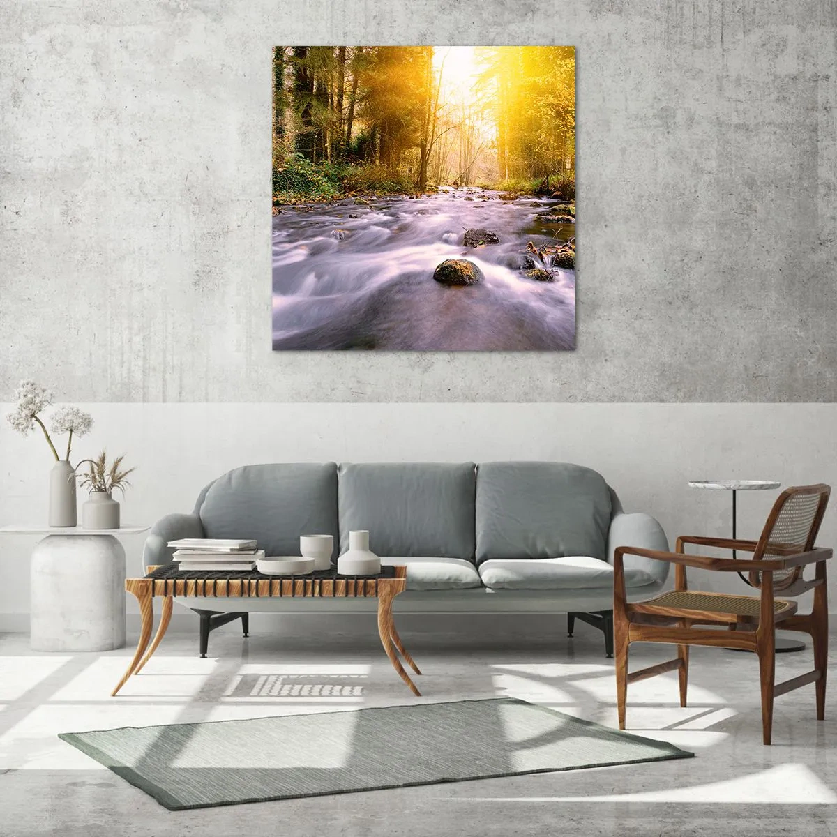 Glasbild - Bild auf glas - Malachit im Silber- und Goldrahmen - 70x70 cm