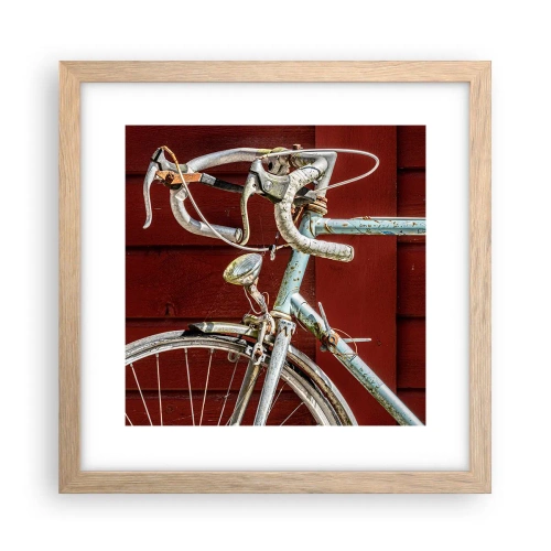 Poster in einem Rahmen aus heller Eiche - Geschaffen um zu siegen - 30x30 cm