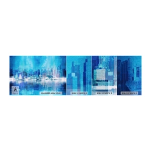 Fototapeten Muster Selbstklebend Deluxe Sticker - In Blau ertrunken - Abstraktion, Stadt, Die Architektur - 100x30 cm