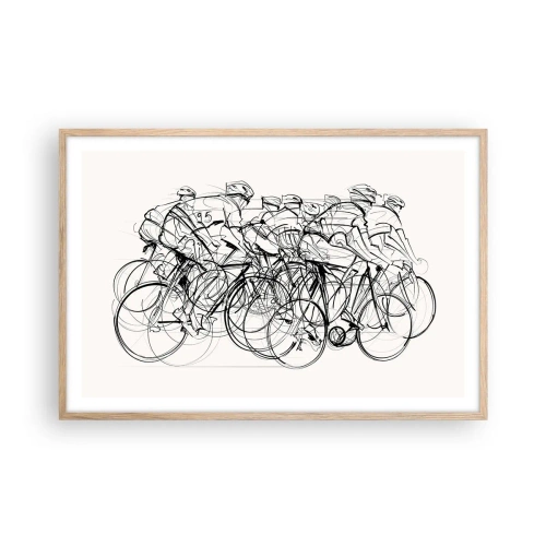 Poster in einem Rahmen aus heller Eiche - Gemeinsam als Team - 91x61 cm