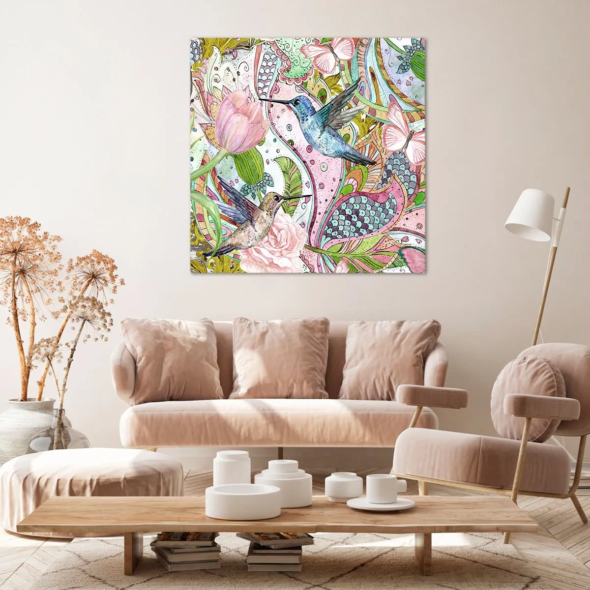 Bild auf Leinwand - Leinwandbild - Verstrickt in Weinreben - 60x60 cm