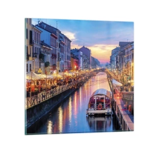 Glasbild - Bild auf glas - Ein Abend voller Licht und Spaß - 70x70 cm