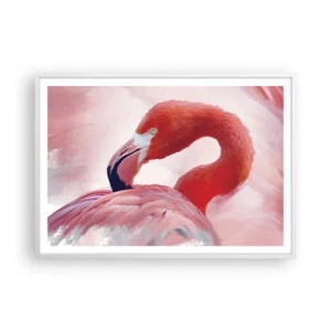 Poster in einem weißen Rahmen - Vogel Schönheit - 100x70 cm