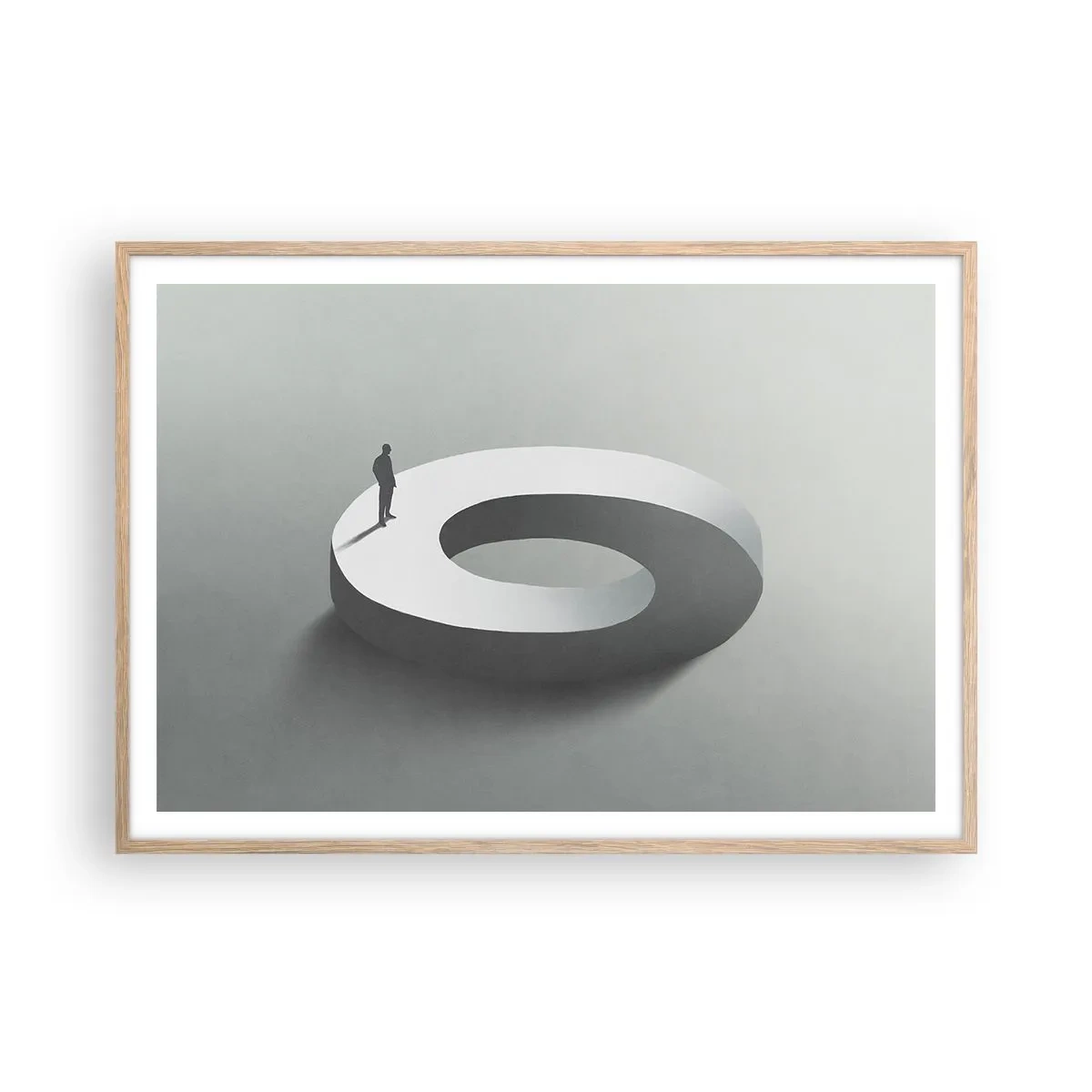 Poster in einem Rahmen aus heller Eiche - Und wie soll man davon klug werden - 100x70 cm