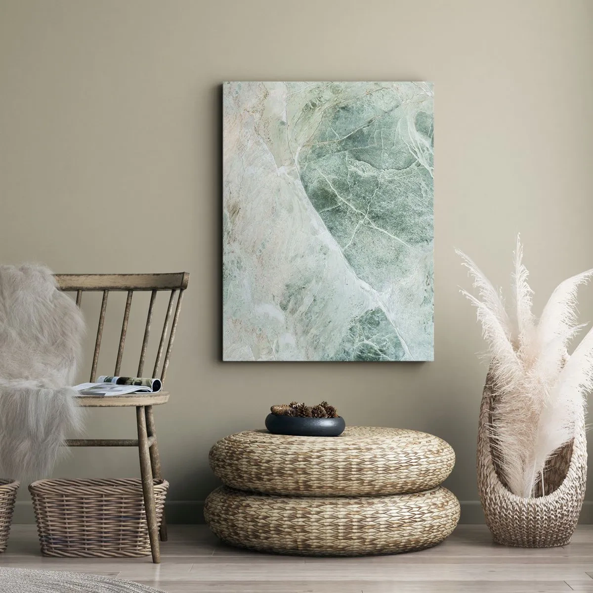 Bild auf Leinwand - Leinwandbild - Edle Kälte des Steins - 45x80 cm