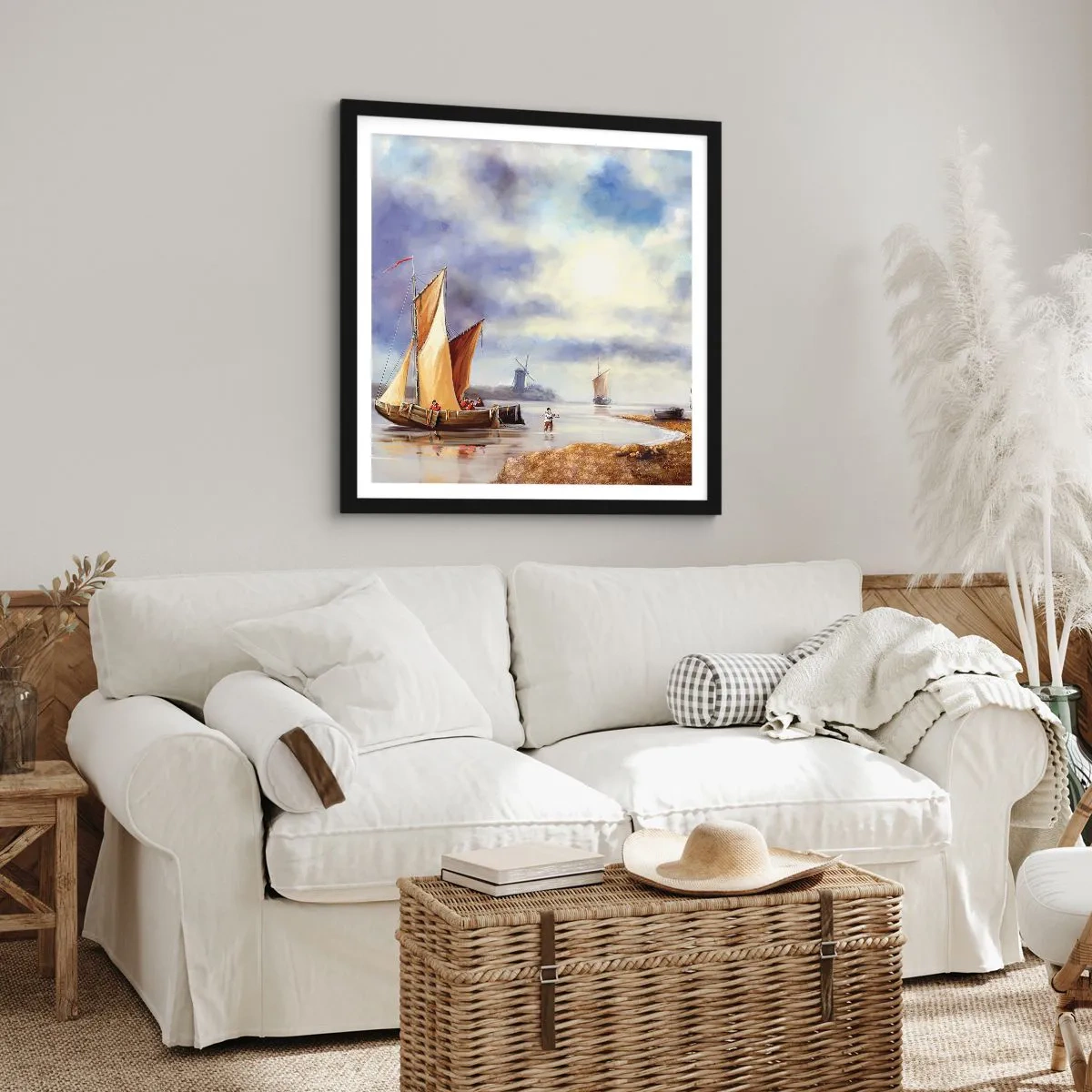 Poster in einem schwarzem Rahmen - Die Rückkehr der Seeleute - 50x50 cm