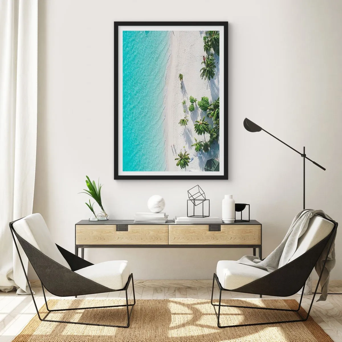 Poster in einem schwarzem Rahmen - Urlaub im Paradies - 70x100 cm