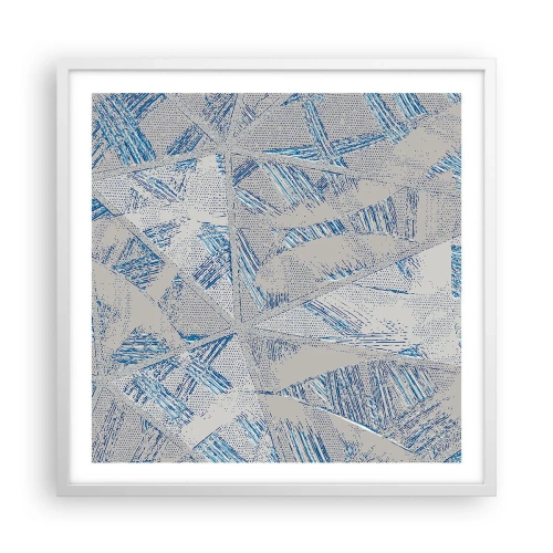 Poster in einem weißen Rahmen - In einem blaugrauen Labyrinth - 60x60 cm