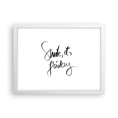 Poster in einem weißen Rahmen - Echte Freude - 40x30 cm