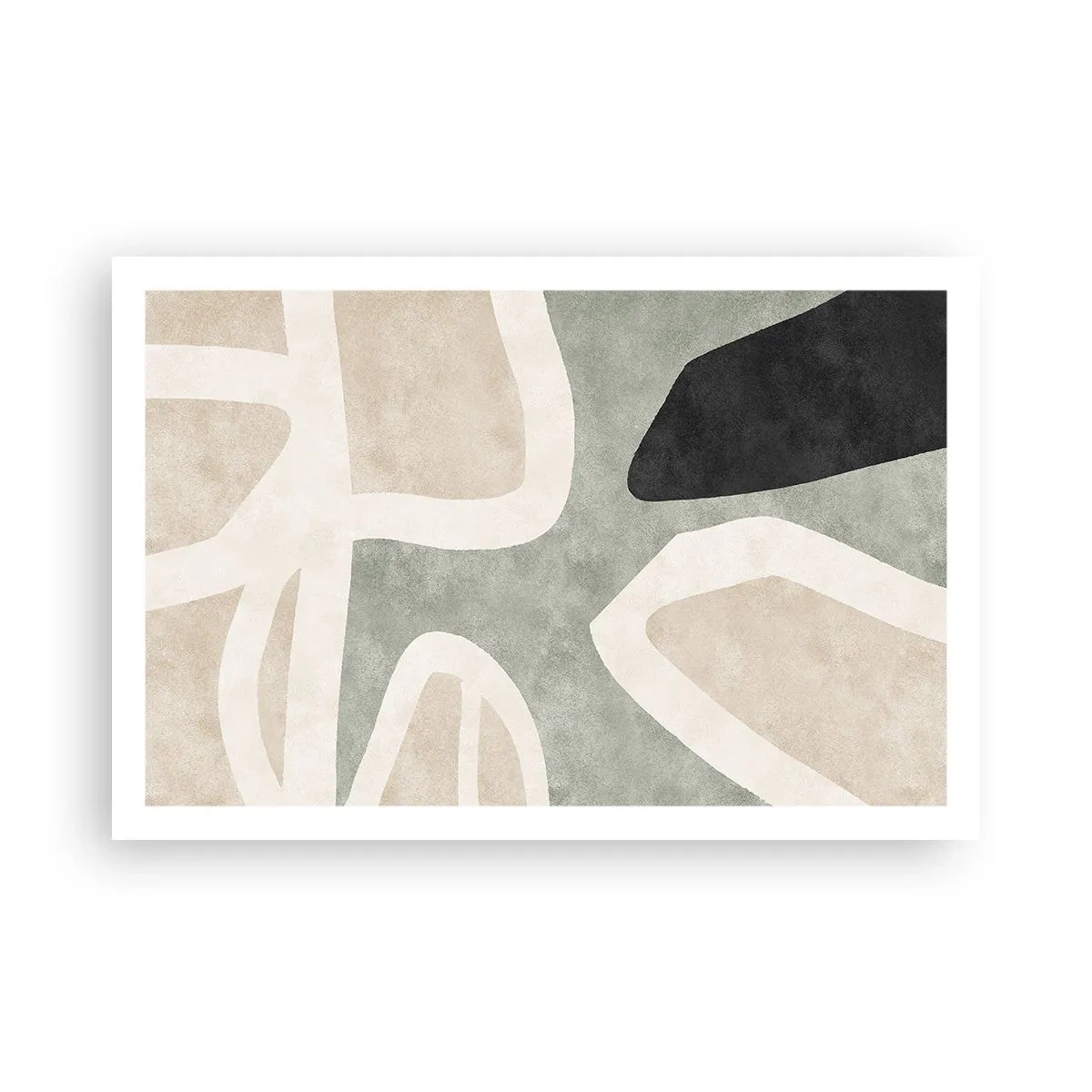 Poster - Komposition mit schwarzem Motiv - 91x61 cm