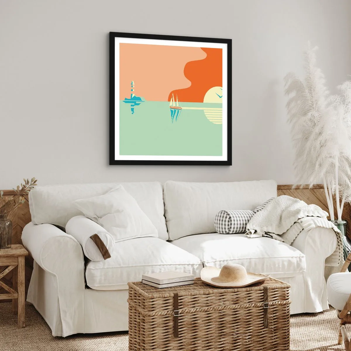 Poster in einem schwarzem Rahmen - Die perfekte Meereslandschaft - 60x60 cm