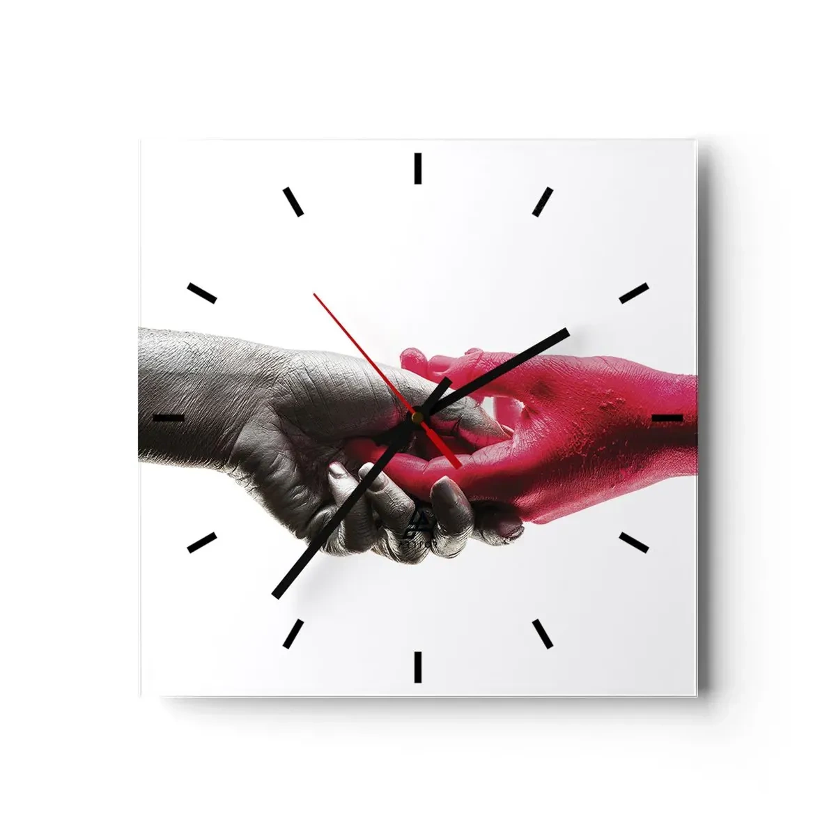 Wanduhr - Glasuhr - Gemeinsam, obwohl anders - 40x40 cm