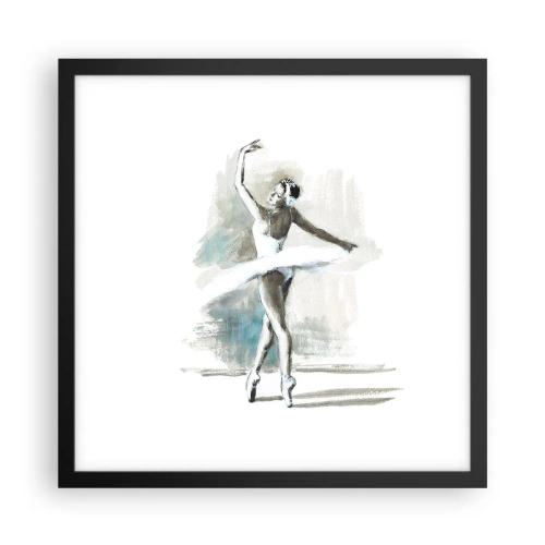 Poster in einem schwarzem Rahmen - In einen Schwan verzaubert - 40x40 cm