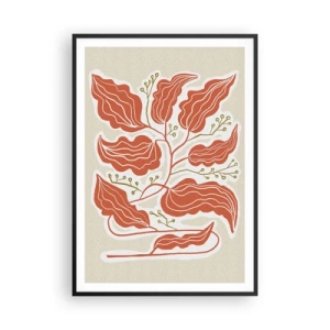 Poster in einem schwarzem Rahmen - Im Folkstil und korallenartig - 70x100 cm