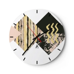 Wanduhr - Glasuhr - Es ist nicht so einfach - 40x40 cm